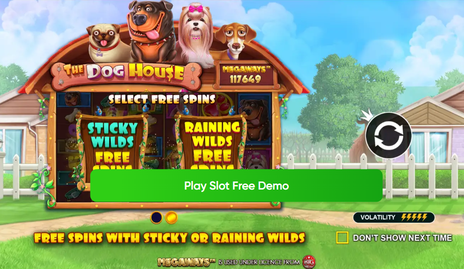 Pokerdom-da Pragmatic Play-dan The Dog House slotining interfeysi