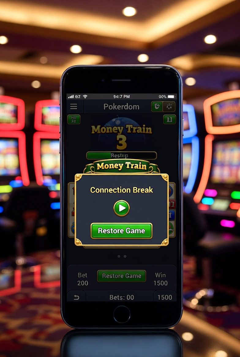 Money Train 3-də əlaqə kəsildikdən sonra oyun sessiyasının bərpasının nümayişi